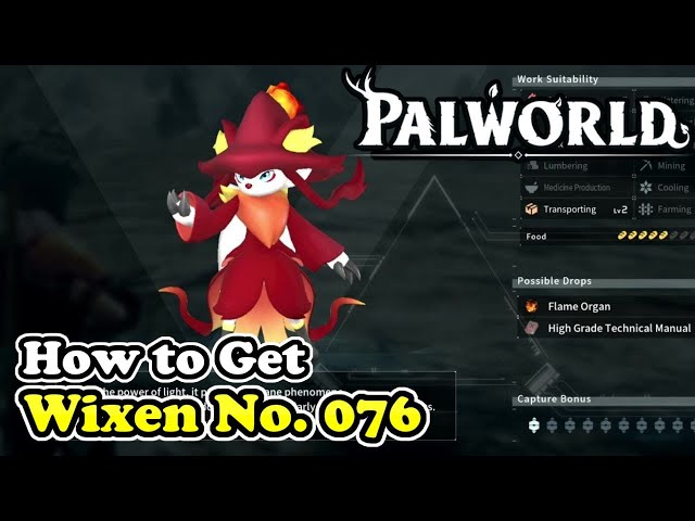Palworld How to Get Wixen (Palworld No. 076)