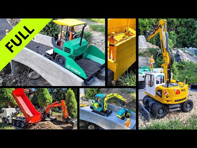 Bridge construction. RC Scale Excavator, Yanmar, Hitachi, Liebherr, Kobelco, Scania, CAT. Full Edit