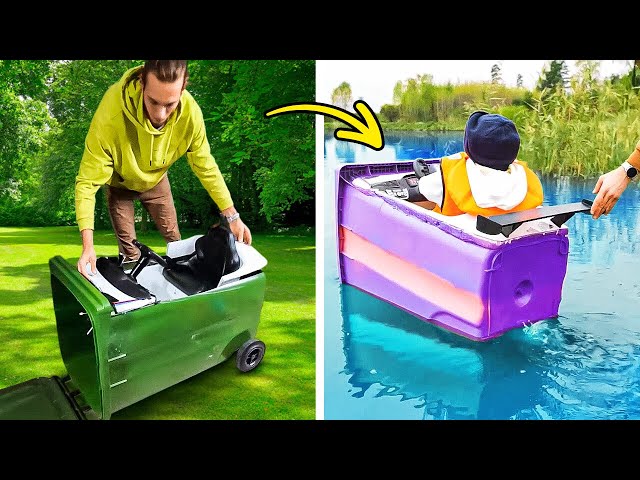 When You Want to Be The Best Dad 🥰 DIY Boat, Secret Room, And Helicopter by Talented Dad!