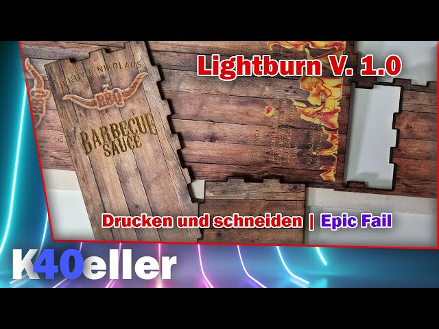 Lightburn V. 1.0 | Drucken und Schneiden Cut and Print | K40 Laser Lightburn Tutorial | Photo Potch