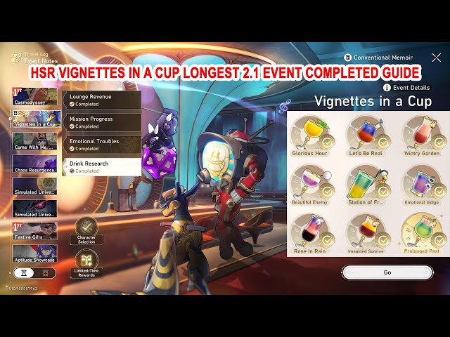 HSR Vignettes in a Cup Longest 2.1 Event Completed Guide - All Recipe Deduction & Free Mixing