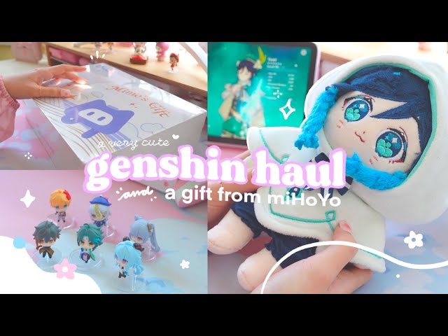 🧋 unboxing a gift from miHoYo and other genshin impact merch | a cute + comfy genshin filled haul ✿