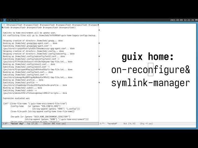 guix home: on-reconfigure and symlink-manager
