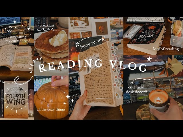 a reading vlog 📖🍵: lots of annotating, writing a book review, book buying, cozy times.