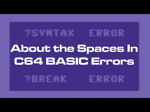 The Extra Spaces in Commodore 64 BASIC Errors
