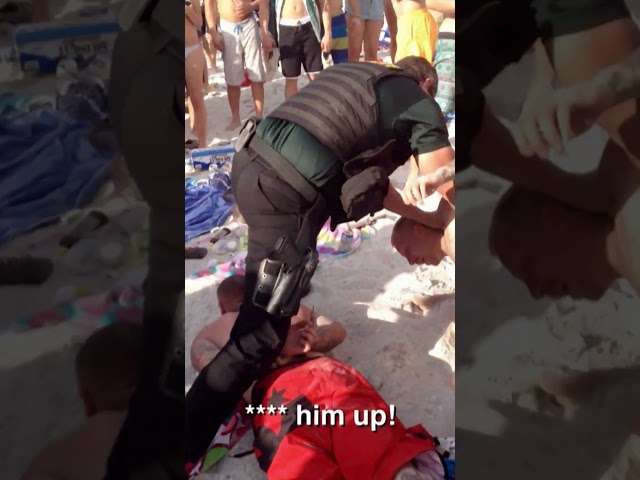 One GIGANTIC Cop Shuts Down Spring Break Beach Brawl 👊💥 | Customer Wars | A&E #shorts