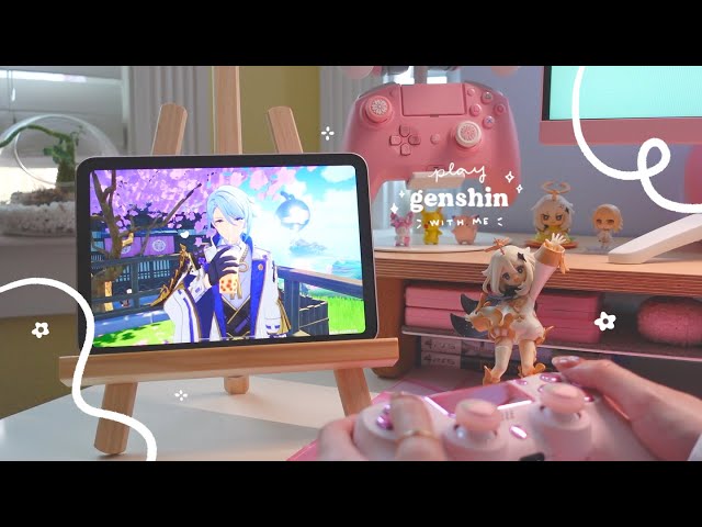 🧋 playing genshin on a comfy late afternoon | 50 min of gameplay ambience (jp dub, ipad mini) ✿