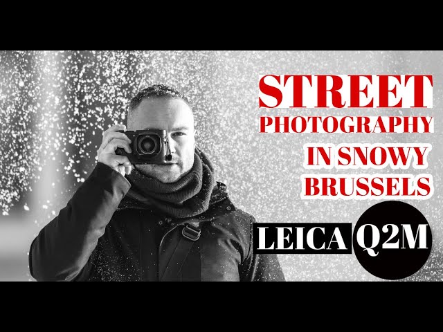 Leica Q2 Monochrom Street Photography in Snowy Brussels