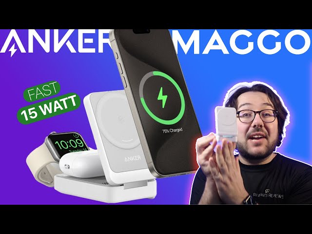 Anker MagGo 3 in 1 Qi2 Wireless Charger - Fast Charge your iPhone, Apple Watch, and AirPods!