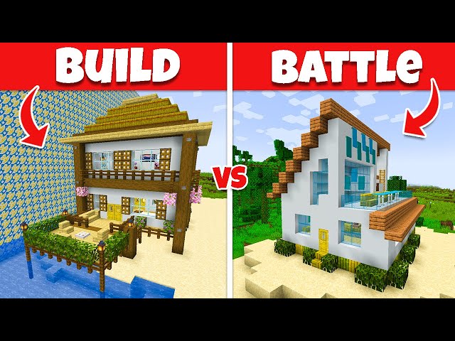 Building a BEACH HOUSE | Minecraft Build Battle