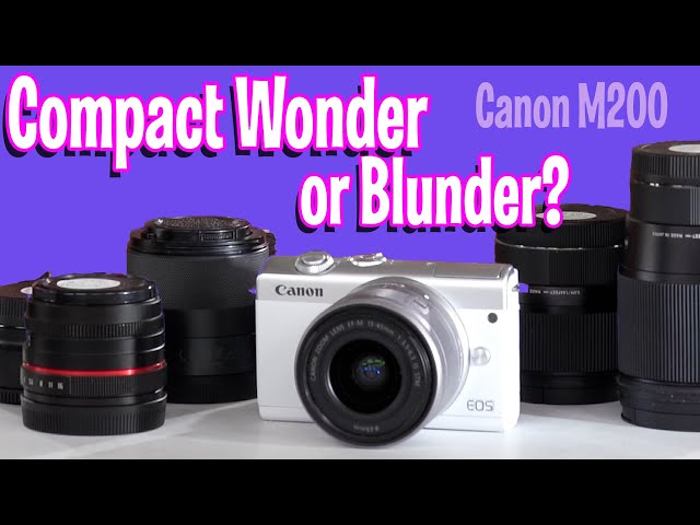 Canon M200 blurry background compact camera w APSC interchangeable lenses review