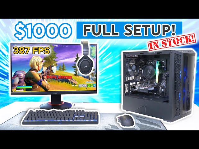$1000 FULL Gaming Setup 2021! [Gaming PC, 165Hz Monitor & Peripherals INCLUDED!]