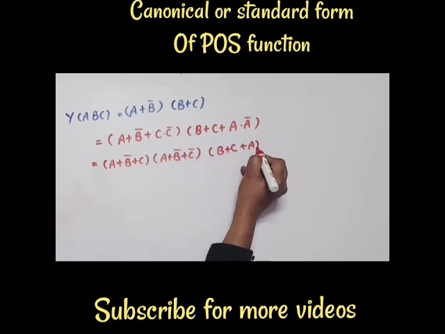 standard form of POS function in digital electronics