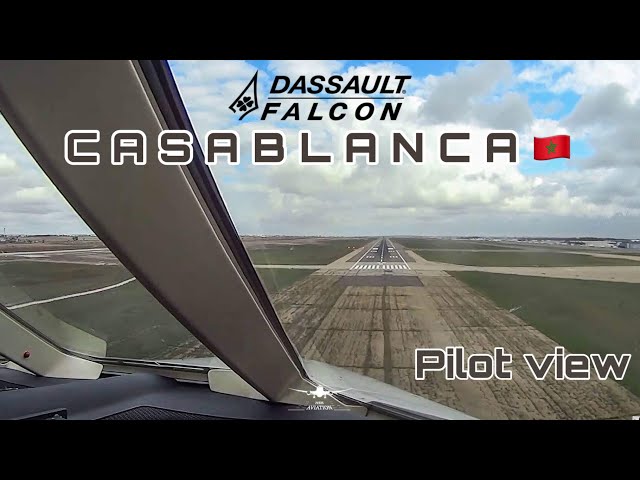 Dassault Falcon 900EX Cockpit View | Casablanca Mohammed V Airport | Take Off, Downwind & Landing