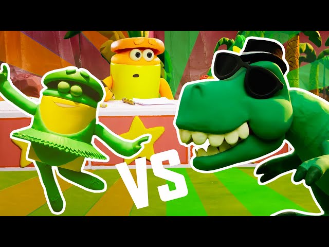 Dino Dance Battle 🦖 Dancing Dino vs Green 💃 The Play-Doh Show ⭐️