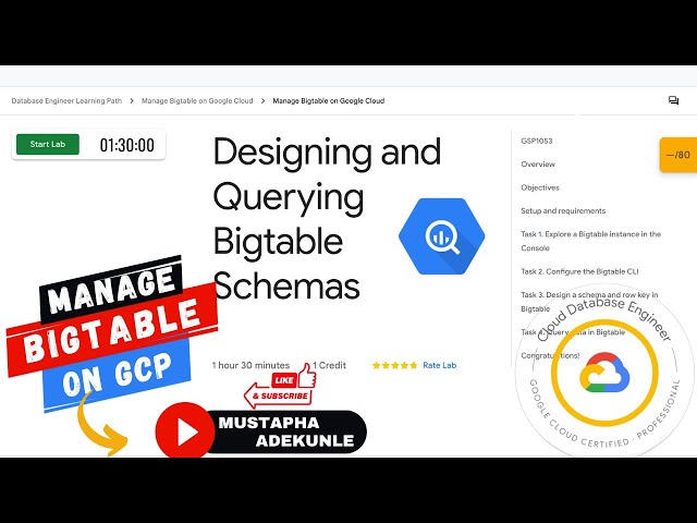 Designing and Querying Bigtable Schemas with Explanation | GSP1053 Cloud Skills Boost | Qwiklabs.