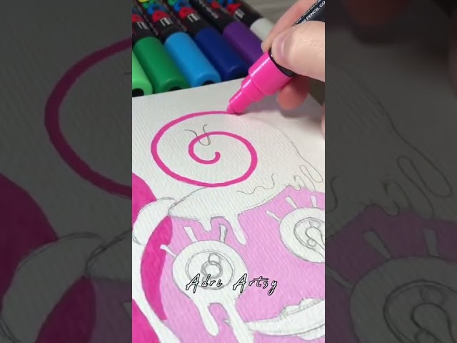Drawing Mommy Long Legs Drip Effect with Posca Markers!