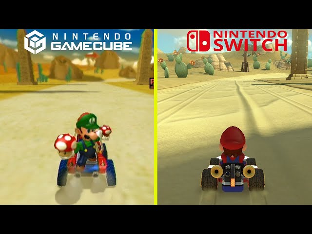 Mario Kart: Double Dash vs Mario Kart 8 Deluxe Gamecube vs Switch Classic Tracks Graphics Comparison