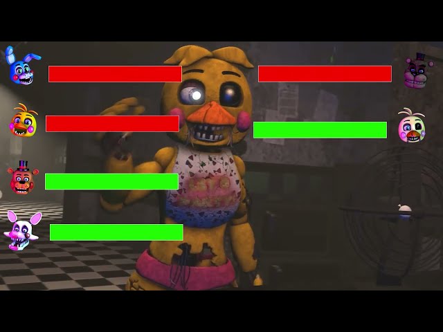 [SFM FNaF] Withered Toy Chica vs Toy Animatronics WITH HEALTHBARS