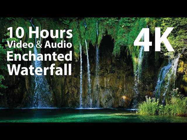 4K UHD 10 hours - Enchanted Waterfall - mindfulness, ambience, relaxing, meditation, nature