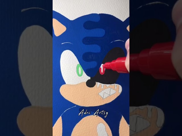 Drawing Sonic and Sonic.exe Fusion Effect with Posca Markers!