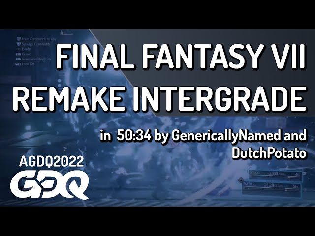 Final Fantasy VII Remake Intergrade by GenericallyNamed and DutchPotato in 50:34 - AGDQ 2022 Online