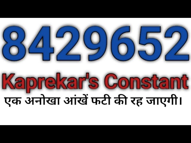 Mysterious Numbers.Kaprekar's Constant 8429652. #8429652.By ZA Sir. zyaars.Numbers.#mathslaw24M.