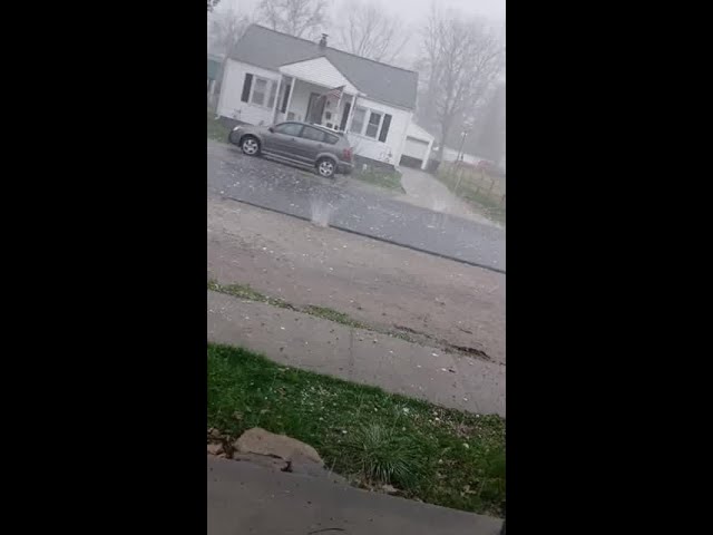 WATCH: Strong hail moves through Vevay, Indiana