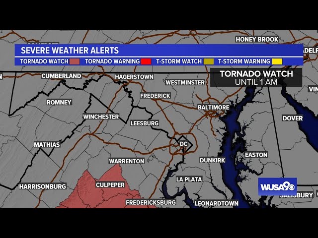 LIVE: Tornado Watch in effect till 1 a.m.