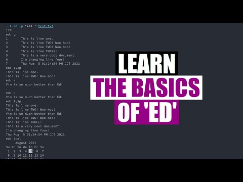 Ed Is The Standard Text Editor For Unix/Linux