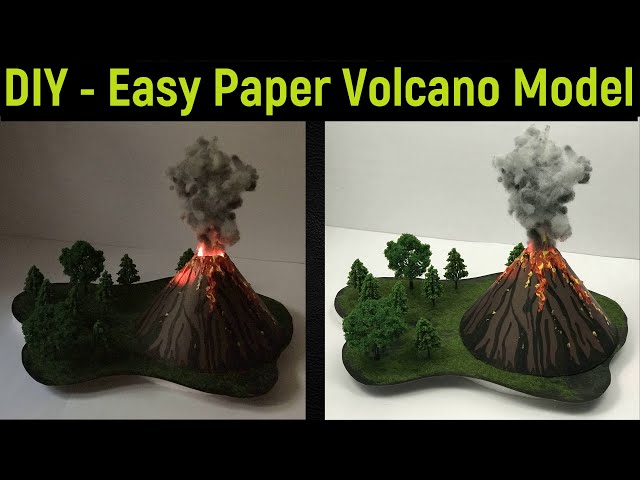 volcano model - volcano project - Volcano diorama - paper volcano model - volcanoes - diyas funplay