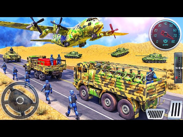 Army Cargo Truck Simulator 3D - US Airplane Vehicle Transporter Truck Driving - Android GamePlay
