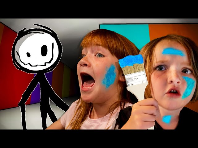 RAiNBOW PAiNT Hide n Seek!!  Adley & Niko play Color Games in Roblox with Dad! escape the stick man!