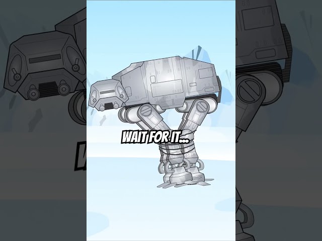 Clumsy AT-AT Trips from Snow Speeder #starwars #animation