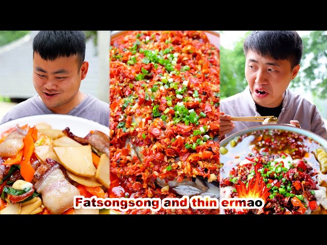 food for fatsongsong and thinermao | chinese food | food challenge | country food | tasty food