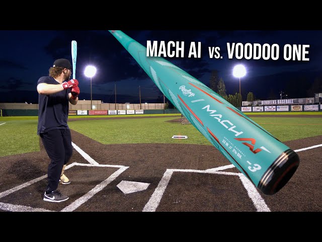 Hitting with the 2024 RAWLINGS MACH AI (vs. DeMarini Voodoo One) | BBCOR Baseball Bat Review