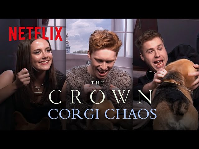 The Crown Cast Playing with Corgis | Netflix
