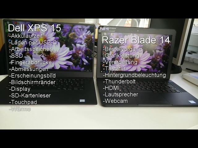 Dell XPS 15 vs Razer Blade 14 - Comparison / Vergleich