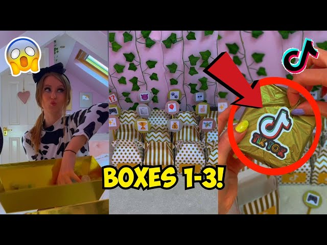 [ASMR] OPENING GOLDEN TIKTOK MYSTERY BOXES!!😱✨(Boxes 1-3)🤭 TikTok Compilation | Rhia Official♡