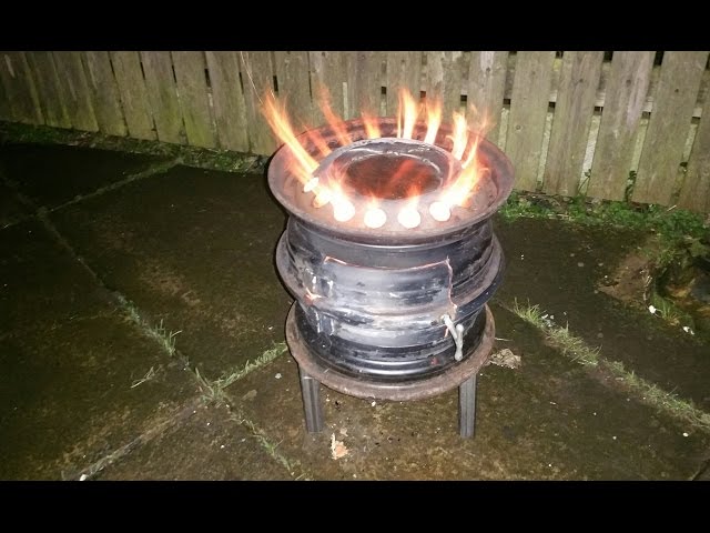 How to make a Garden wood burner from old car wheel