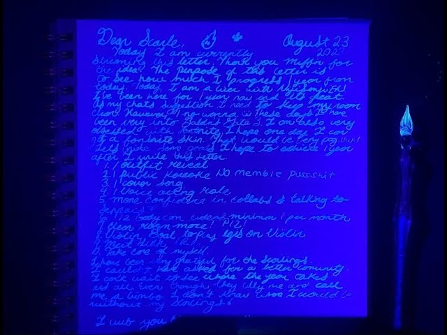 Black light letter to self. read again in 1 year.