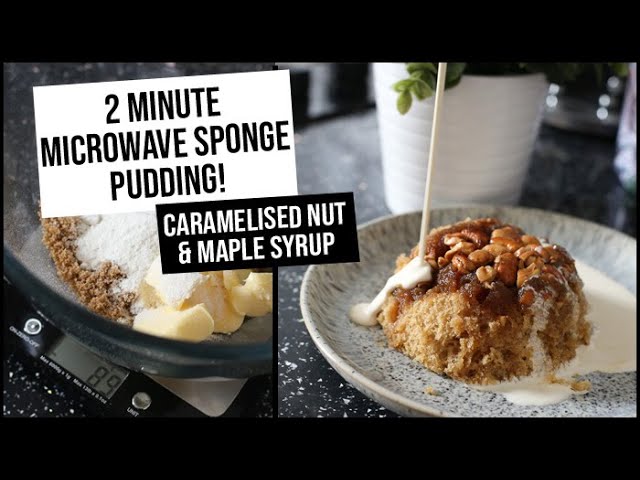 2 Minute Microwave Sponge Pudding: Caramelised Nuts & Maple Syrup | xameliax