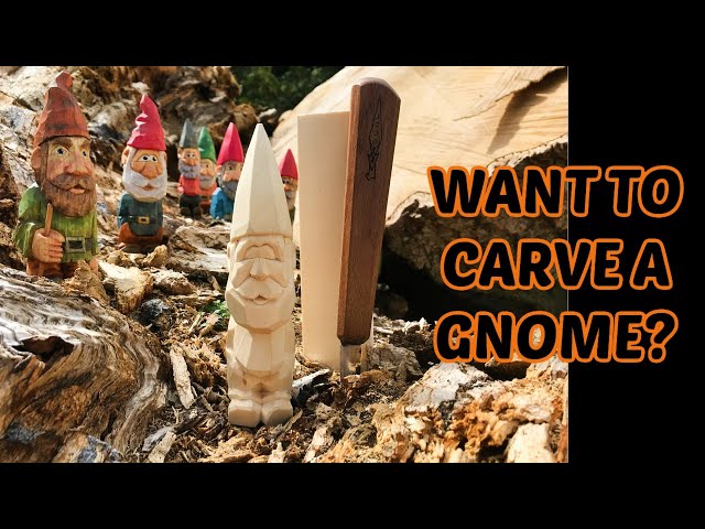 How to Carve a Simple 6" Gnome  -One Knife -Full  Tutorial