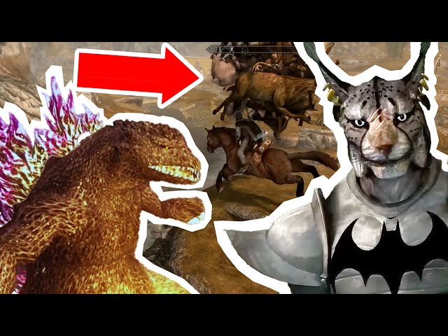 HILARIOUS SKYRIM MODS: Batman vs Magnets vs Godzilla