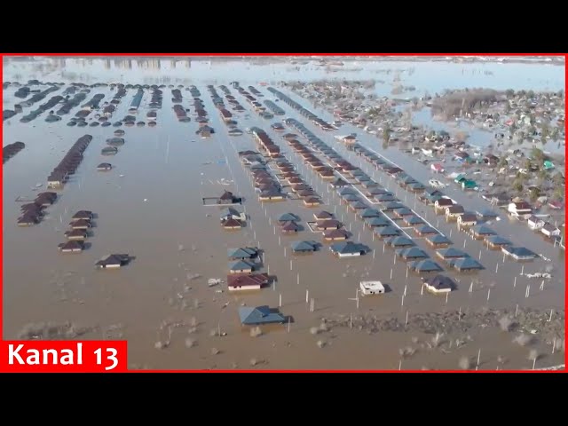 Drone footage shows flooded homes and areas in Russia's Orenburg region