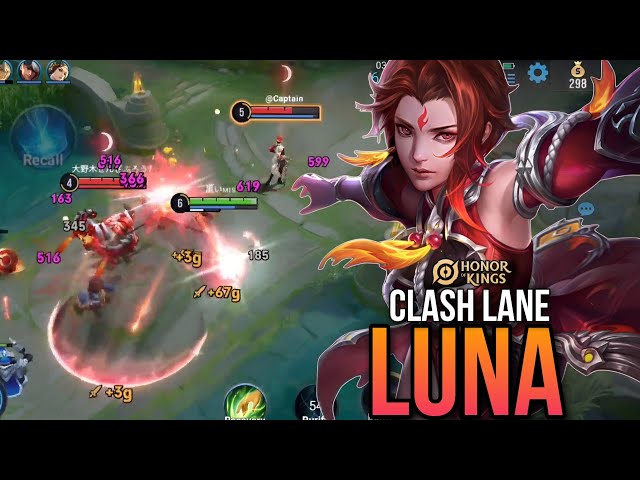 HOK: Luna Clash lane Gameplay | i got carried in clash lane! Honor of Kings
