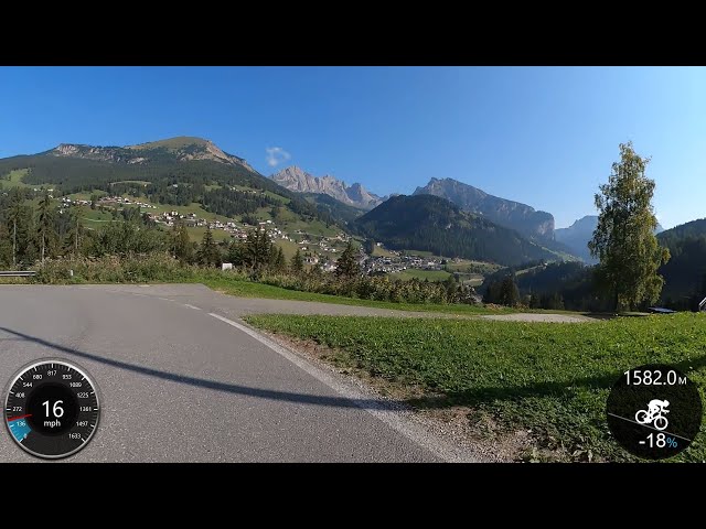 Virtual Beginner Indoor Cycling Workout Dolomites Garmin mph Display 4K Video