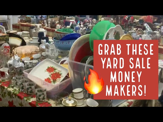 I SPOTTED THIS YARD SALE SCORE RIGHT AWAY! | Church Garage Sale SHOPE WITH ME to Sell on Ebay & Posh
