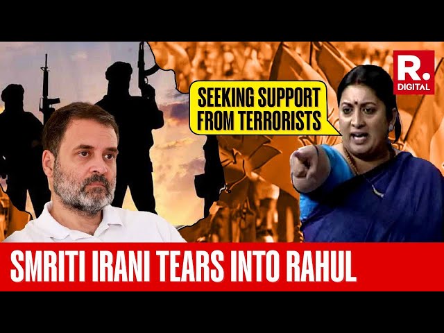 Smriti Irani Goes All Guns Blazing At Rahul Gandhi; 'Seeking Support From Terrorist Organisations'