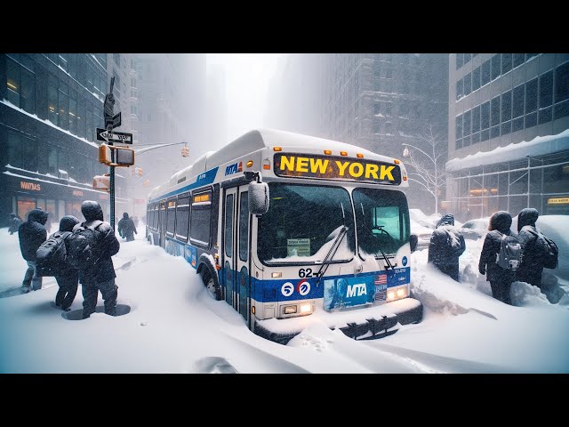 NYC 5AM Snow Walk in Manhattan - Heavy Snowfall in New York City 4K NYC Snow Walk in Manhattan ASMR